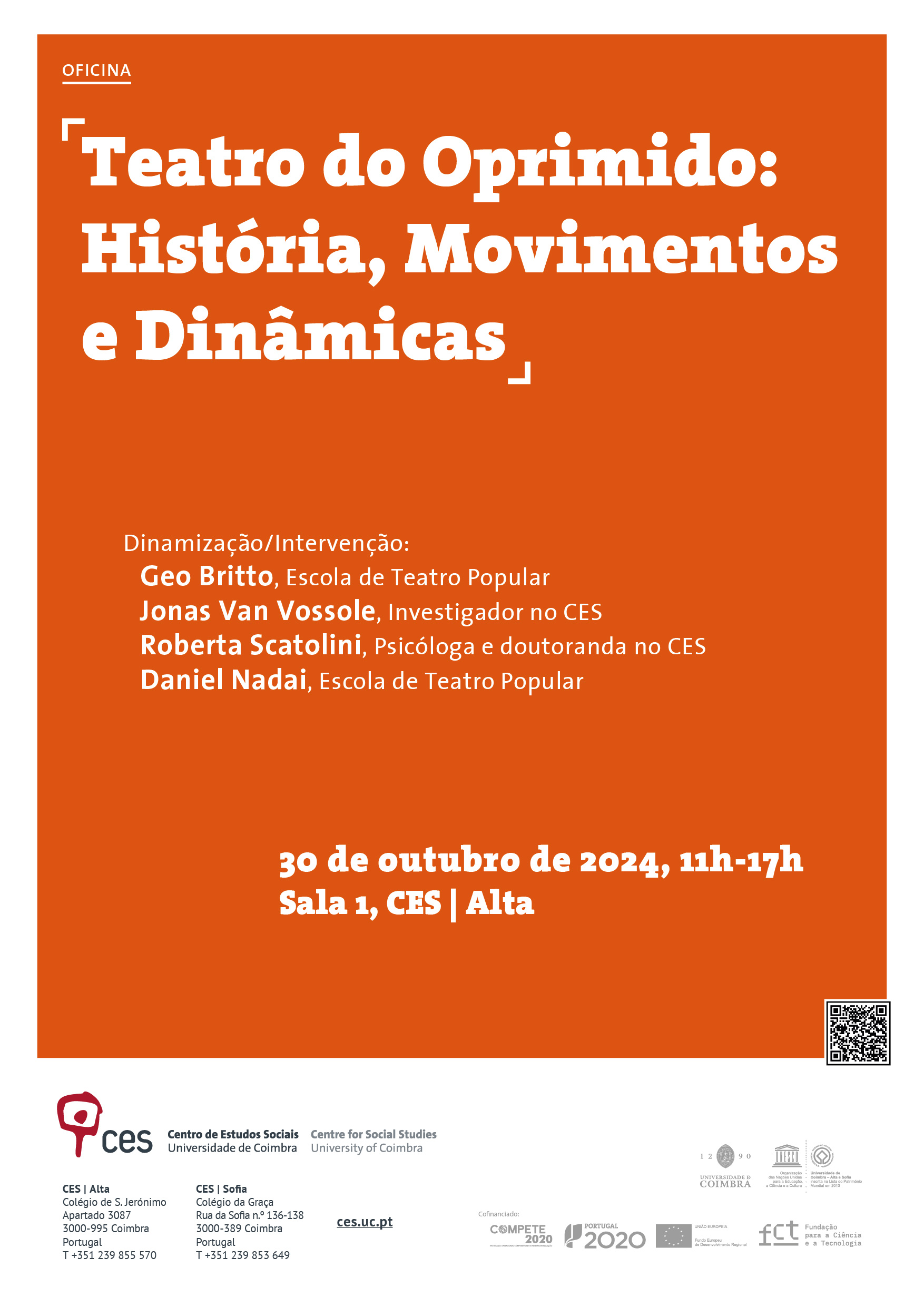 Theatre of the Oppressed: History, Movements and Dynamics<span id="edit_46238"><script>$(function() { $('#edit_46238').load( "/myces/user/editobj.php?tipo=evento&id=46238" ); });</script></span>