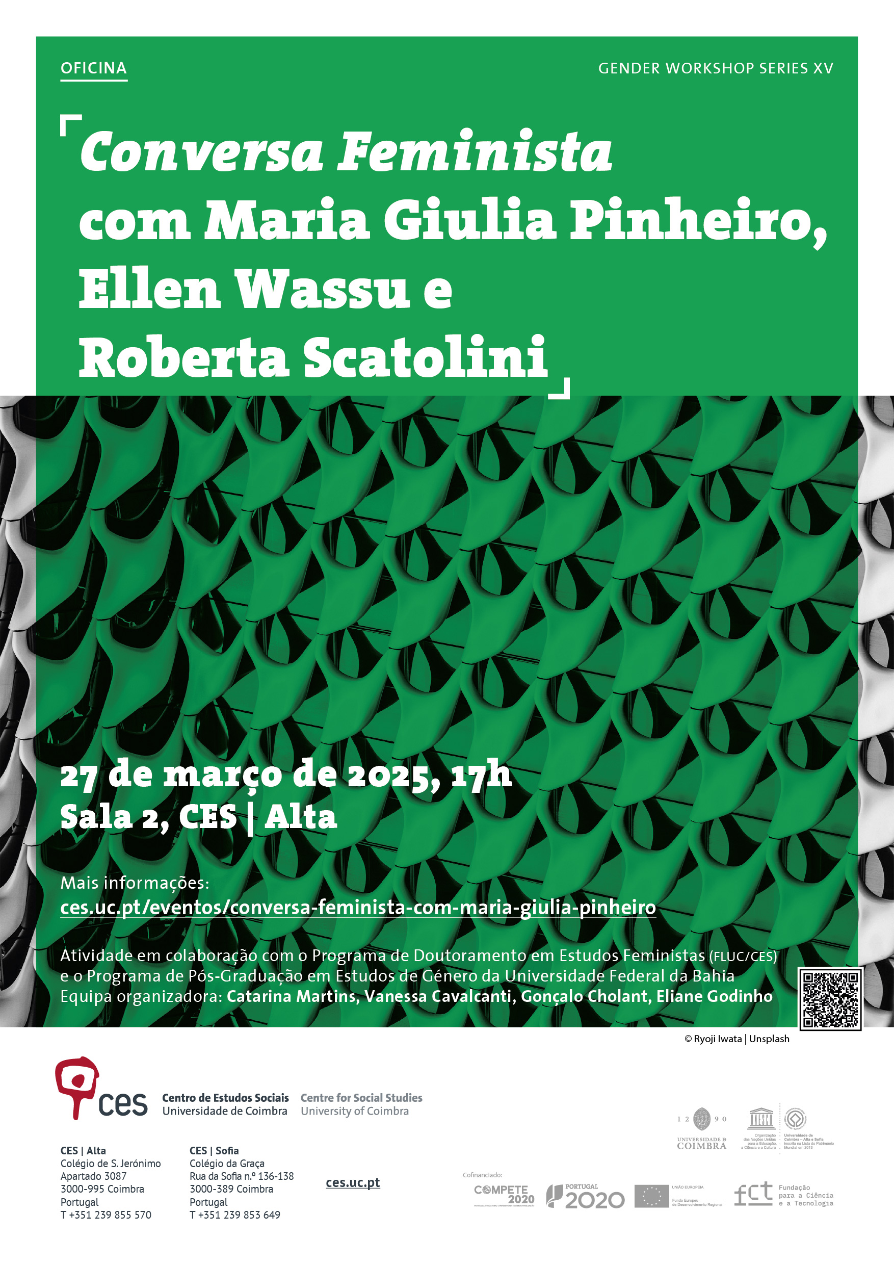 <em>Feminist Talk</em> with Maria Giulia Pinheiro, Ellen Wassu and Roberta Scatolini<span id="edit_47562"><script>$(function() { $('#edit_47562').load( "/myces/user/editobj.php?tipo=evento&id=47562" ); });</script></span>