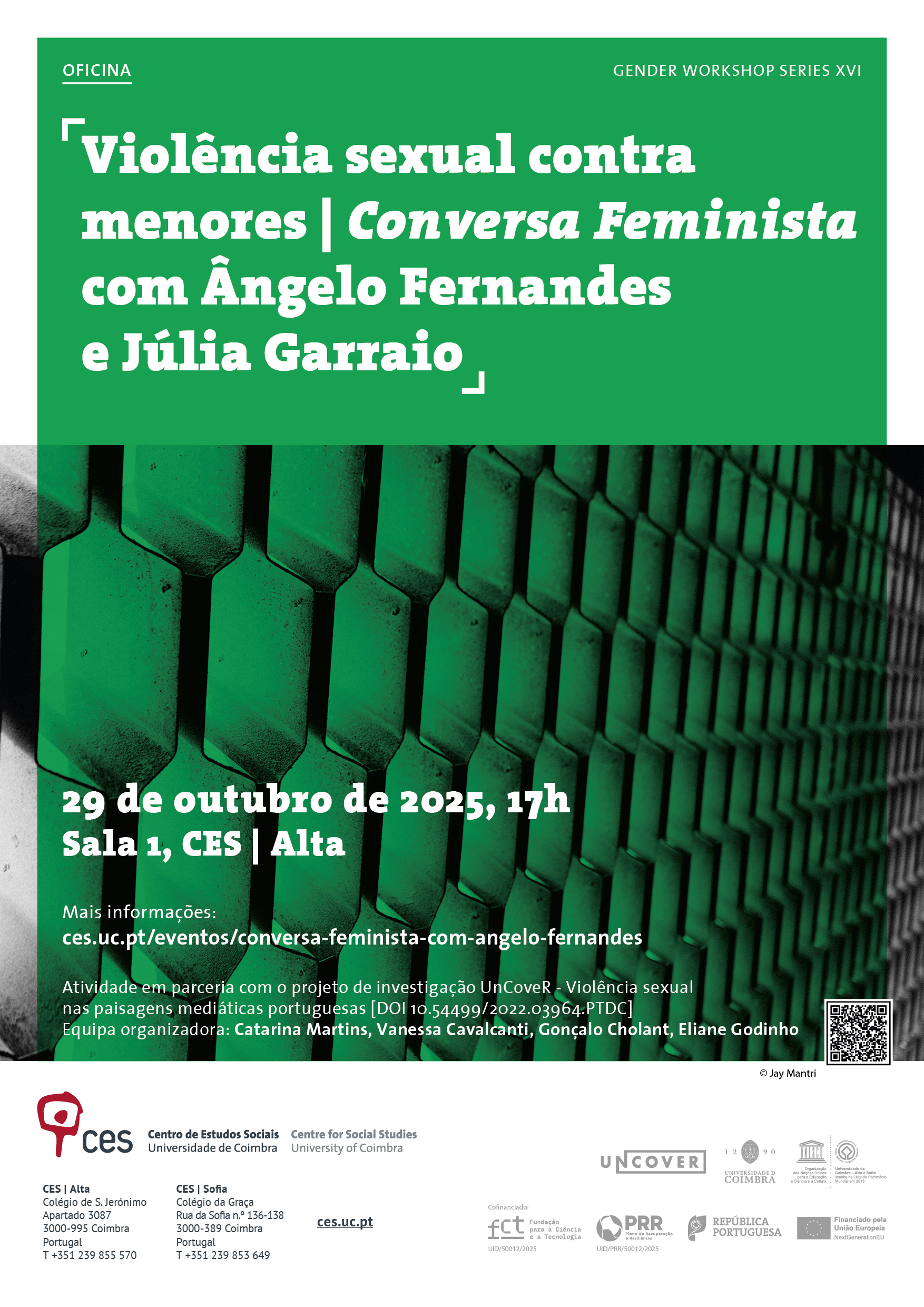 Violência sexual contra menores<em> | </em><em>Conversa Feminista</em> com Ângelo Fernandes e Júlia Garraio<span id="edit_48639"><script>$(function() { $('#edit_48639').load( "/myces/user/editobj.php?tipo=evento&id=48639" ); });</script></span>