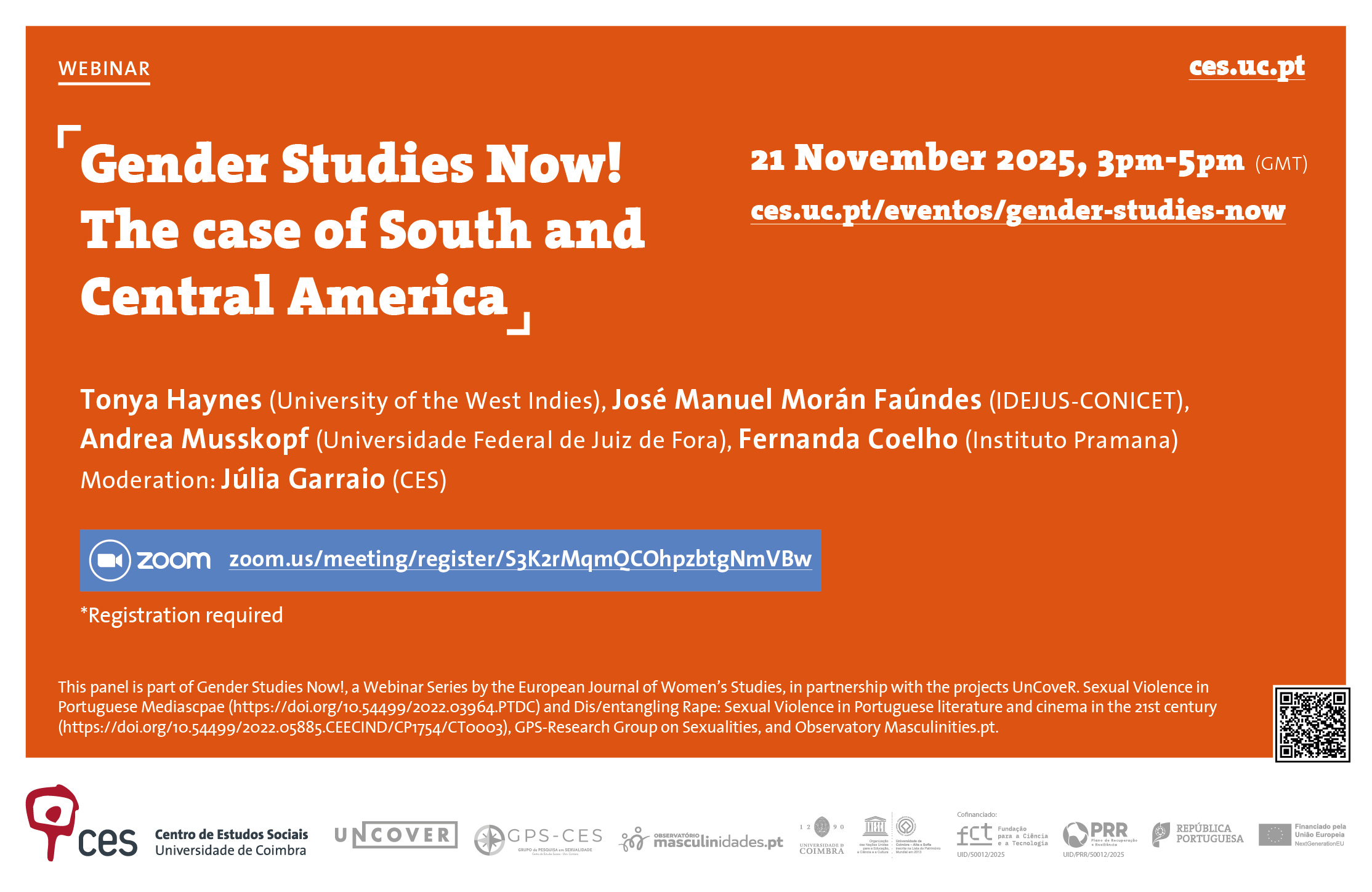 Gender Studies Now! The case of South and Central America<span id="edit_48688"><script>$(function() { $('#edit_48688').load( "/myces/user/editobj.php?tipo=evento&id=48688" ); });</script></span>